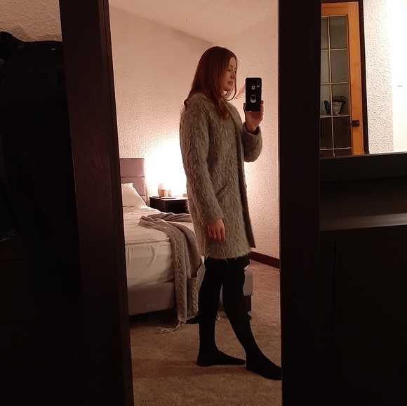 ZARA Grey Oversized Coat | Small | Wool/ Alpaca/ Mohair blend - Picture 3 of 12